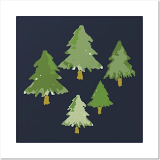 Watercolour Pine Trees Posters and Art